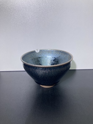 建窑建盏原矿原釉高端银毫立体条达银毫束口建盏主人茶盏茶杯