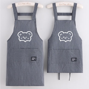 围裙女新款背带短款无袖厨房家用棉布舒适透气耐脏罩衣工作服围腰