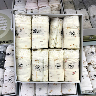 零染棉莫代尔印花蚕丝底裆舒适女士短裤 沿想内裤 女1135中腰三角裤