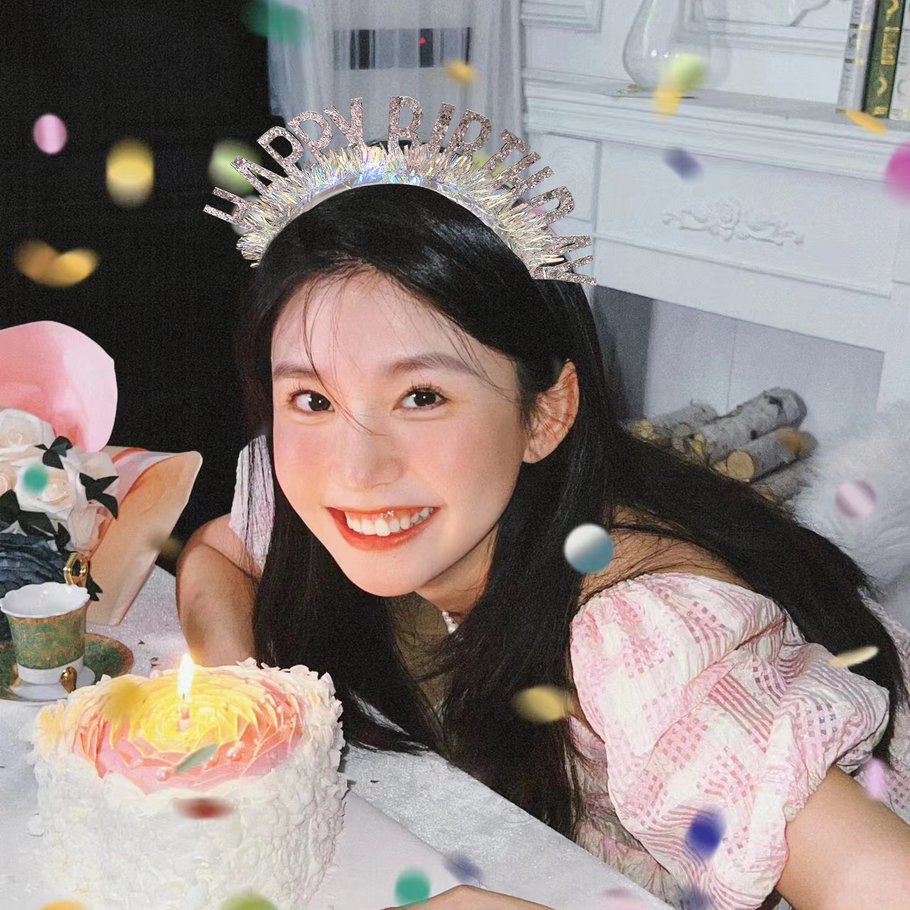 小红薯同款公主水晶钻石皇冠生日派对周岁网红高级儿童头箍发箍女