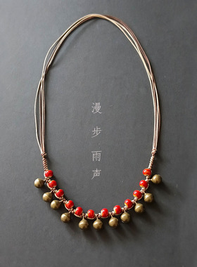 铃铛陶瓷清新锁骨红色