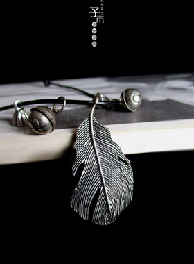 子木。原创设计森女系树叶铃铛长款项链文艺范复古风棉麻毛衣链