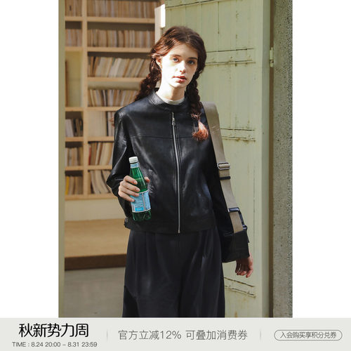 MELLIIY美式复古短款皮衣外套
