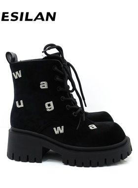 爱乐诗兰 商场专柜品质丝绒女靴鞋厚底增高皮内里3Q09