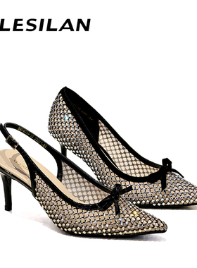 爱乐诗兰专柜夏季新款时装方钻尖头酒杯跟高跟鞋5M04  5M01