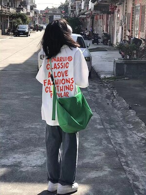 短袖宽松夏季oversize纯棉T恤女