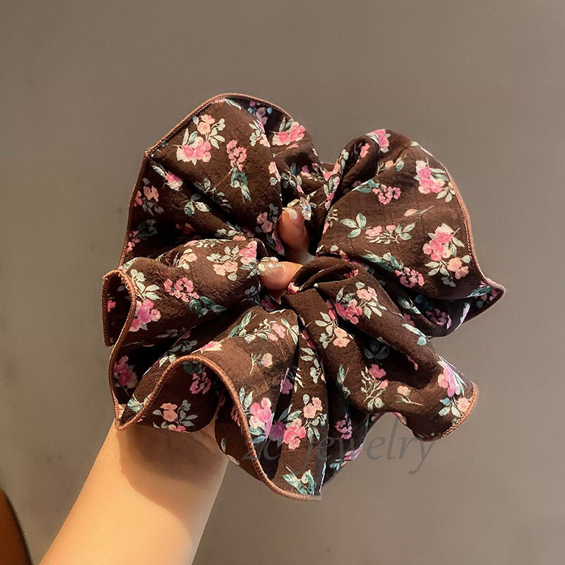 咖色碎花大肠发圈高级感气质头绳马尾橡皮筋皮套森系扎头发绳发饰,饰品/流行首饰/时尚饰品新,发饰,淘宝优惠券,粉丝福利购,淘宝优惠卷