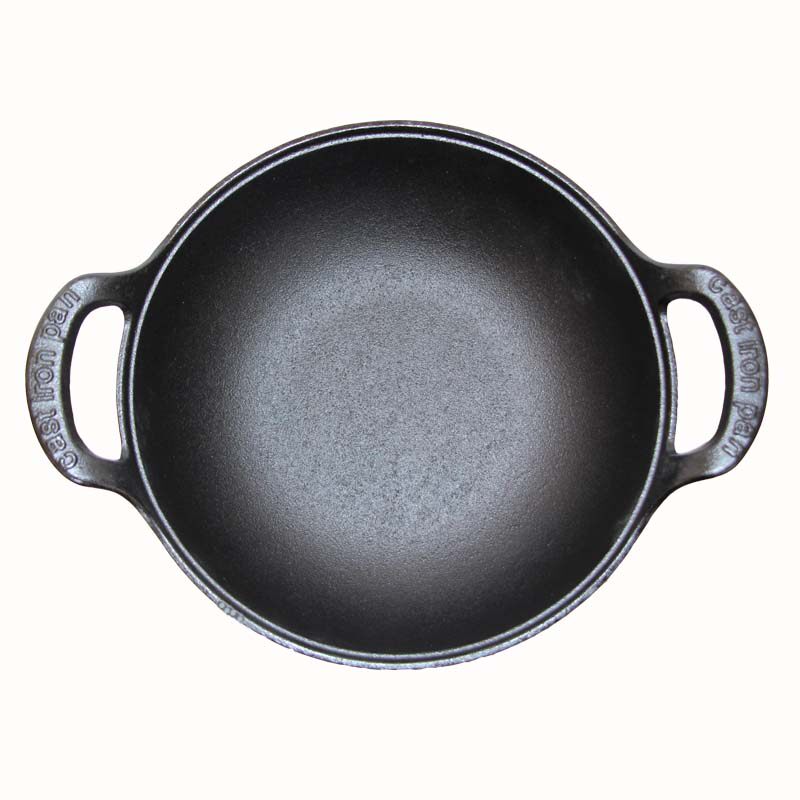 铸铁锅炖锅小炒菜锅老式铁锅家用双耳元宝不粘锅电磁炉燃气灶通用