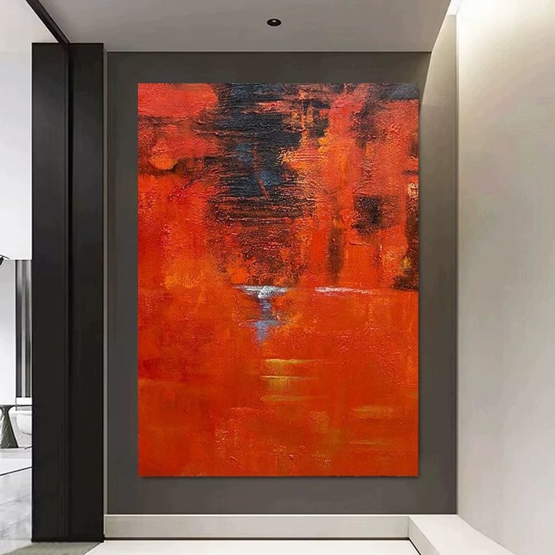 纯手绘油画《澜生》肌理抽象橙色画高级沙发画简约客厅餐厅装饰画,家居饰品,现代装饰画,淘宝优惠券,粉丝福利购,淘宝优惠卷