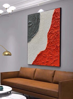 XD.ART原创橙色油画手绘沙发艺术客厅抽象轻奢餐厅走廊玄关装饰画