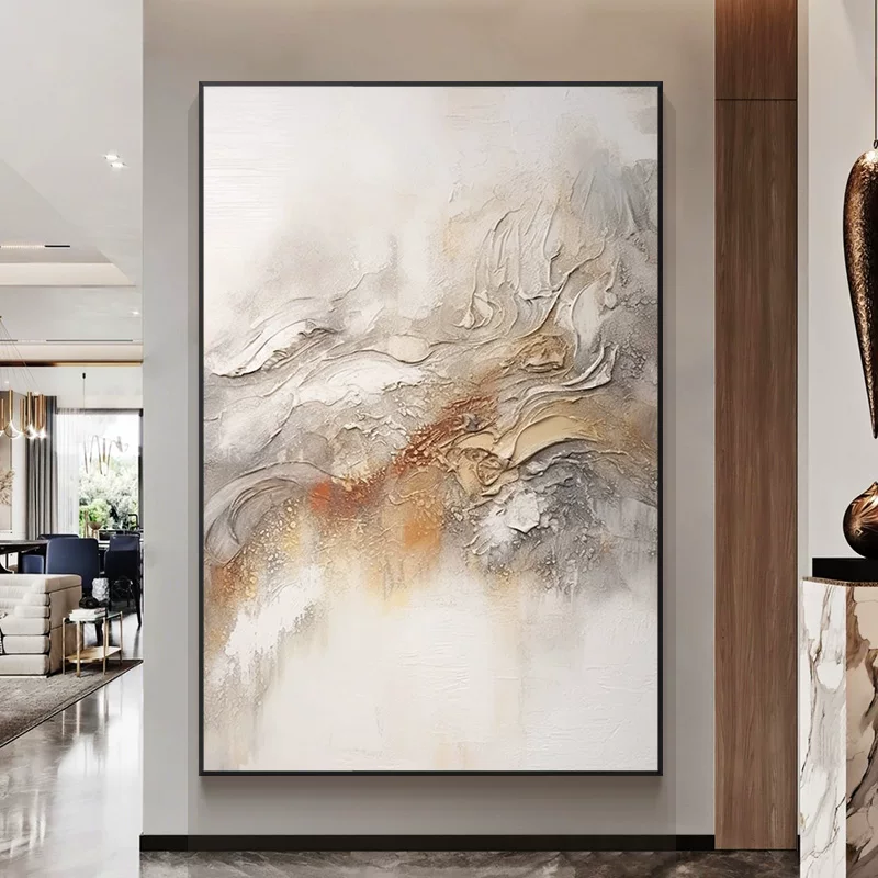 纯手绘油画沙发画肌理装饰画客厅走廊楼梯画抽象简约挂画大厅油画