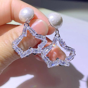 新光饰品 珍珠耳饰女小众耳环2021年新款潮韩国气质网红耳钉耳坠