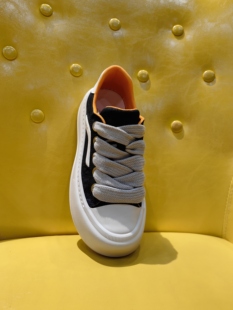 2025韩版时尚潮流面包帆布暗花纹男鞋轻便厚底休闲鞋透气百搭板鞋