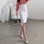 半身裙女设计感小众秋冬不规则开叉高级时尚 中长款 气质一步裙包臀