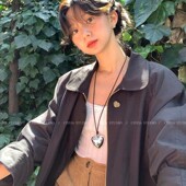 长毛衣链秋冬配饰 爆款 韩国博主fever同款 爱心吊坠项链女2025新款