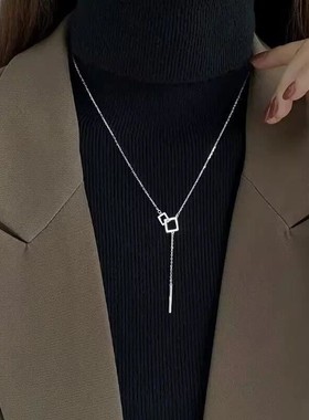 秋冬轻奢几何长款毛衣链百搭