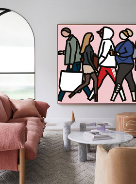 Julian Opie朱利安奥培波普艺术插画走在纽约小众艺术装饰