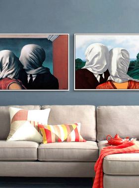 恋人 Rene Magritte 马格利特 装饰画 超现实主义 前卫艺术