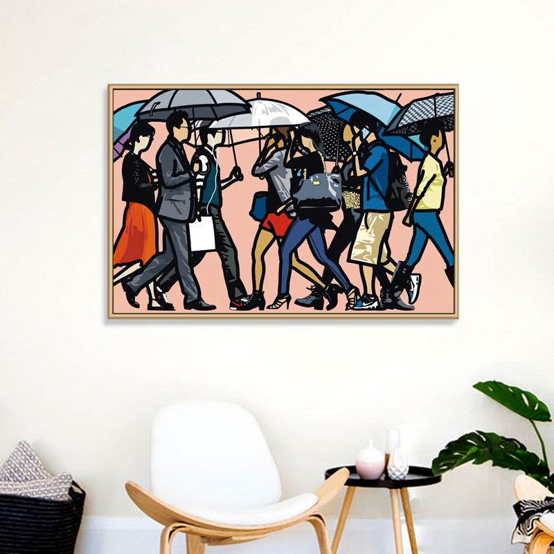 julian opie 朱利安奥培行走人群极简现代抽象民宿酒店装饰画挂画