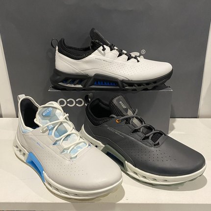 ECCO爱步男鞋防水高尔夫鞋系带舒适时尚厚底运动鞋130434健步C4