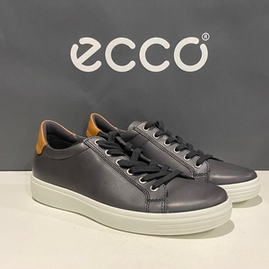 ECCO爱步男鞋系带圆头休闲板鞋做旧平底舒适耐穿运动鞋857664柔酷