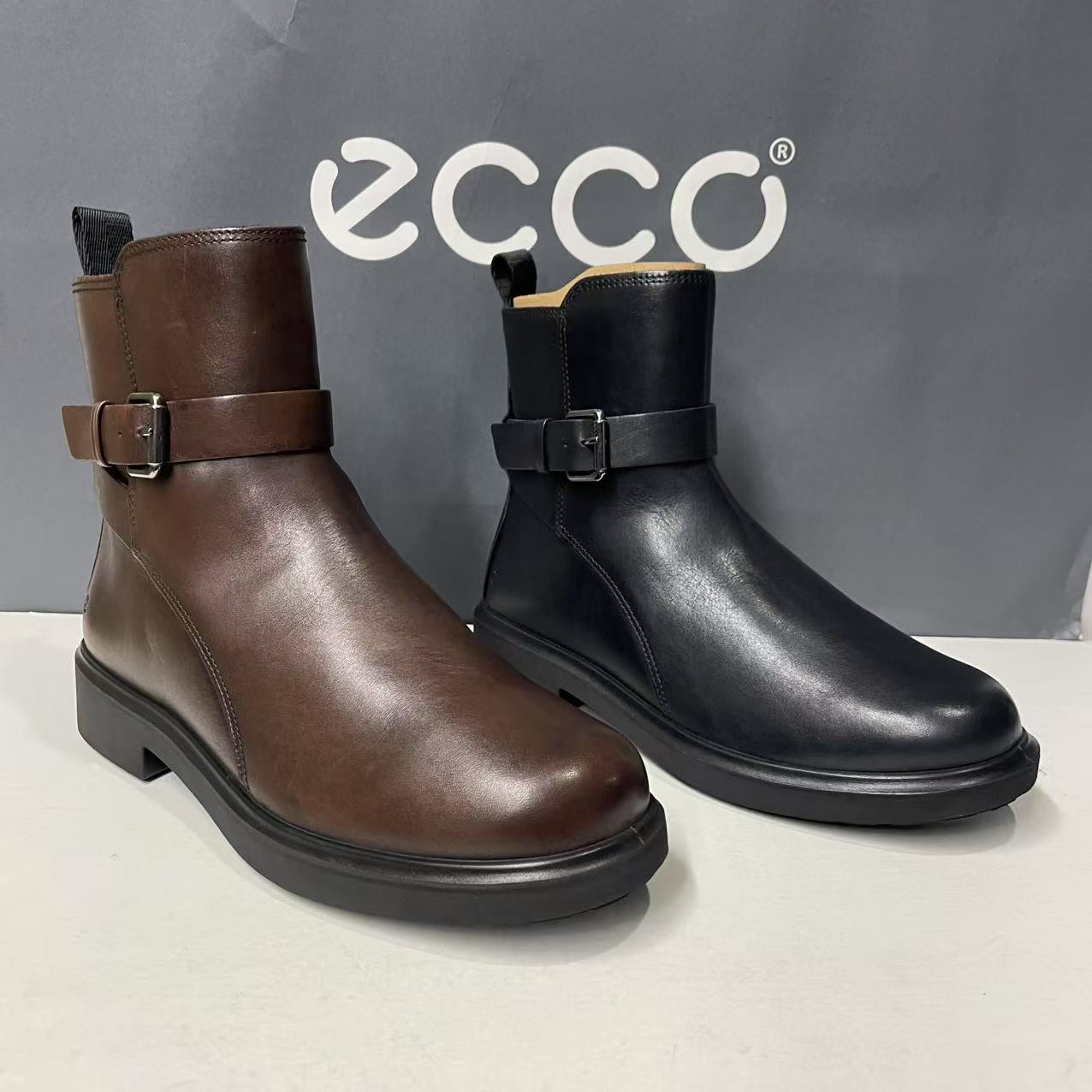 ECCO爱步女鞋英伦风时尚通勤低帮切尔西短靴222013