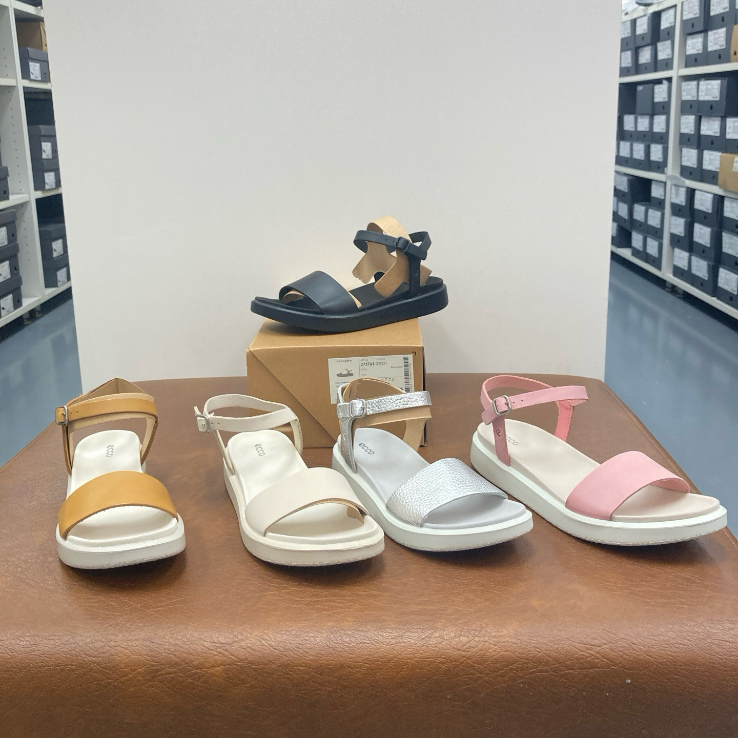 ECCO爱步女鞋夏季新款露趾时尚凉鞋休闲一字带平底沙滩鞋273763,女鞋,休闲凉鞋,淘宝优惠券,粉丝福利购,淘宝优惠卷