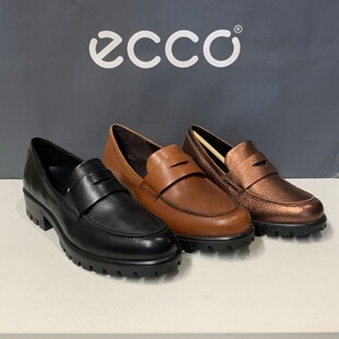 【闭店清仓】ECCO爱步女鞋厚底通勤乐福鞋一脚蹬皮鞋490013摩登