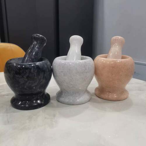 天然石材打磨老式蒜臼子捣蒜器