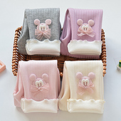 女童打底裤 袜冬 纯棉特厚加绒加厚宝宝外穿九分洋气中大童儿童连裤