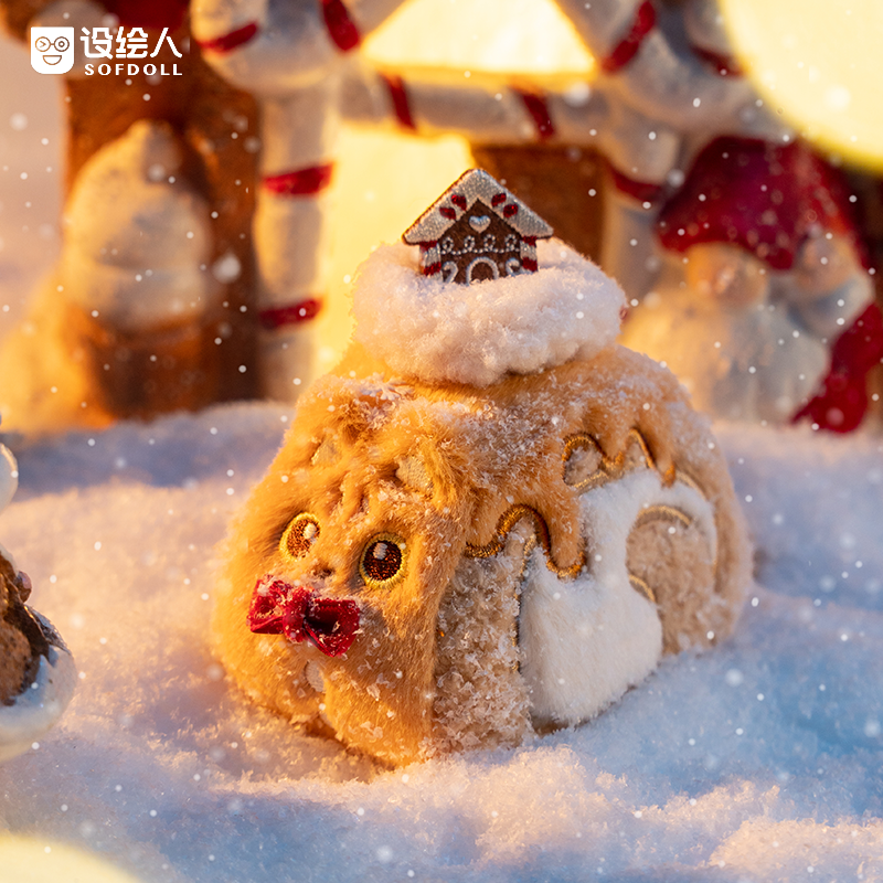 设绘人圣诞限定小猫卷毛绒挂偶