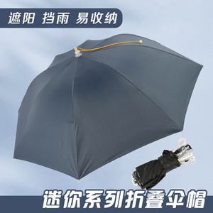 头戴伞钓鱼伞单层折叠黑胶遮阳伞户外头顶雨伞垂钓采茶帽子伞钓伞