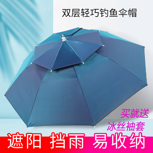 雨伞帽头戴伞防晒透气折叠江雨晨