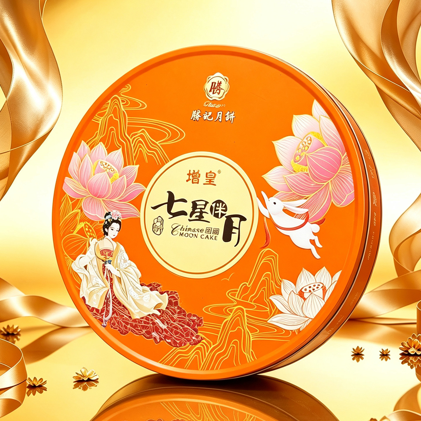 豪华大礼盒【七星伴月】送礼佳品广式月饼双黄蛋黄白莲蓉月饼