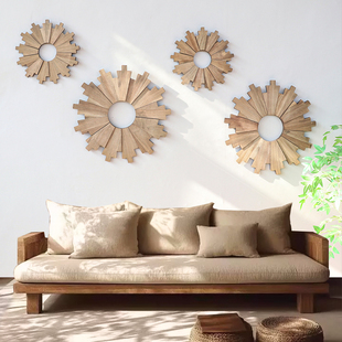 新品 飾 波西米亞手工編織麻繩貝殼壁飾客廳臥室玄關墻壁掛飾木裝