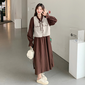 现货新款 安哥拉红小香风马甲连衣裙099-D136-P165-K238图片