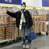 学院风黑色短款羽绒服女冬季2025新款加厚保暖90白鸭绒面包服外套，女装羽绒服，浙宝099
