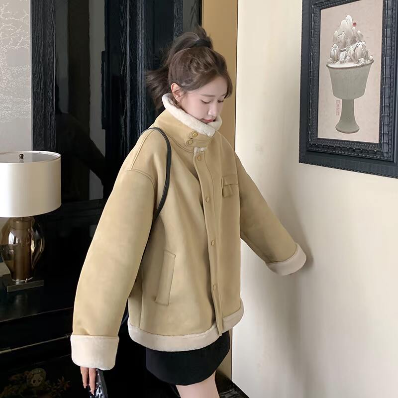 现货24冬季纽扣新款短款皮毛一体099-C61-P175-K258,女装棉衣/棉服,浙宝099