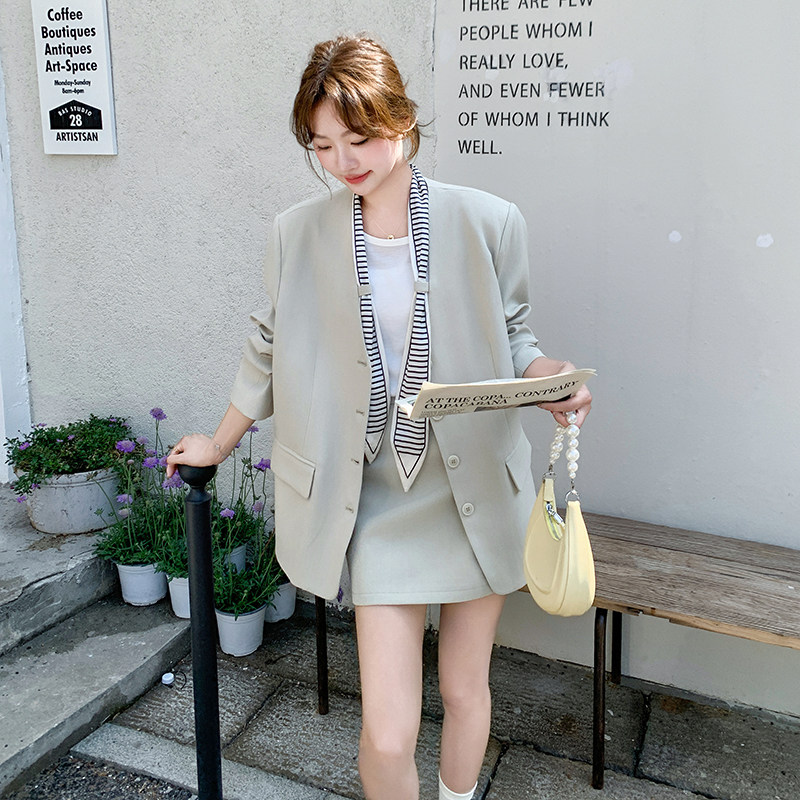 现货新款丝巾西装套装099-1066-P165-K238，女装西装，浙宝099