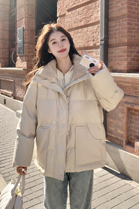 现货 羊羔毛拼接PU皮羽绒服099-C103-P285-K438图片