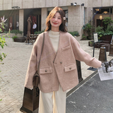 新款粉色毛呢大衣099-D176-P165-K248，女装毛呢外套，浙宝099