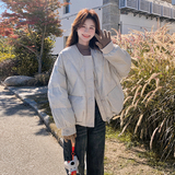 韩版简约圆领短款保暖羽绒服女2025年冬季新款显瘦加厚白鸭绒外套，女装羽绒服，浙宝099