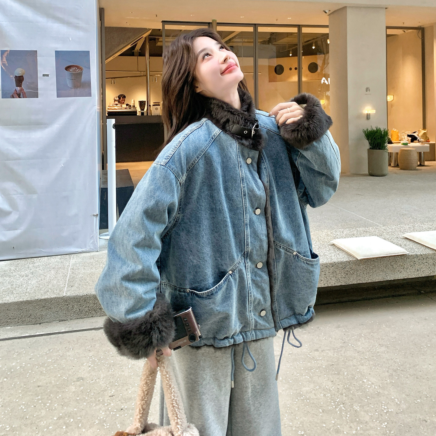 新款现货水洗牛仔派克服099-10378-p275-k418，女装派克服，浙宝099