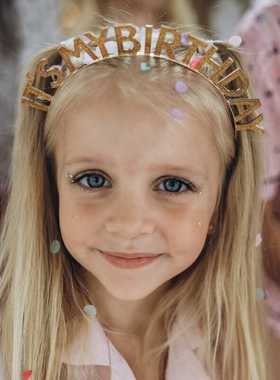 IT'S MY BIRTHDAY PARTY 生日派对发箍儿童配饰字母发饰公主头箍