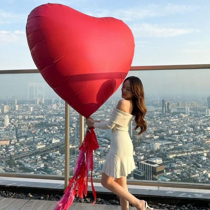 情人节铝膜粉色爱心型气球婚房婚礼装饰生日派对开业布置表白求婚