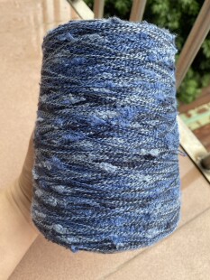 外贸段染摇粒线结子花式特色线 毛衣包包混线配线