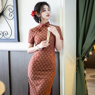 改良新中式旗袍2026新款夏短袖中长款小个子日常可穿复古老上海女