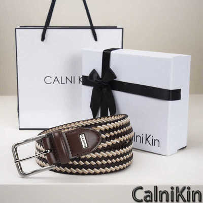 CKiN皮带男真皮编织手工休闲腰带