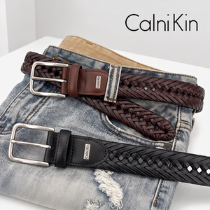 CalniKin皮带男真皮名牌编织腰带