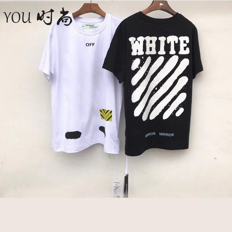 ¹ú³±OFF BLACK»ù´¡Åç»æÍ¿Ñ»ÆÃÄ«»¢ÎÆÌõÎÆWHITEÇéÂÂÄÐÅ®ins¶ÌÐäTÐô